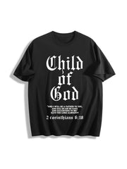 ’Child of God' Cotton T-Shirt in Black