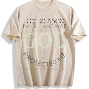 1 Pcs Heavy Adorable Vintage Washed T-Shirt in Beige