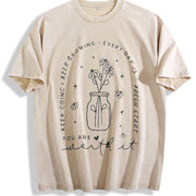 Positive Self-care Vintage Washed T-Shirt in Beige