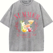 Summer Babe Cocktail Club vintage washed oversized T-shirt in Gray