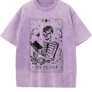 The Reader Tarot Card Vintage Washed T-Shirt in Purple