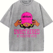 Unbothered Black Woman African American Afro Queen vintage washed oversized T-shirt in Gray