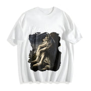 Literally Me Wolf Meme Cotton T-Shirt in White