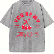 Black Loose Vintage Washed T-Shirt in Gray