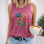 Land of the Free Because of the Brave Patriotic Women's Color Cotton Tank Top in Red