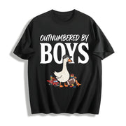 Silly Goose Boy Mom Cotton T-Shirt in Black