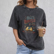 Belle's Book Club vintage washed oversized T-shirt in Black