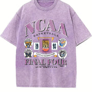 ZestLoop 1993 Final Four Basketball College Basketball Vintage Washed T-Shirt in Purple