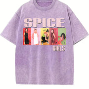Spice Girls Photo Block Spice Tour 90s vintage washed oversized T-shirt in Purple