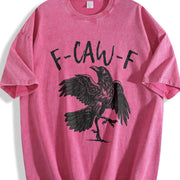 F-Caw-F Raven vintage washed oversized T-shirt in Red
