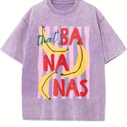 That’s Bananas Fruit Food Pun Retro Banana Vintage Washed T-Shirt in Purple