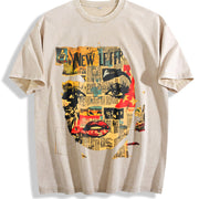 Made from and Skin-friendly Vintage Washed T-Shirt in Beige