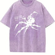 Stay Wild Spider Vintage Washed T-Shirt in Purple