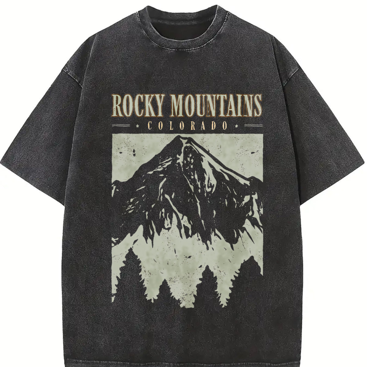 Mountain vintage washed oversized T-shirt in Black