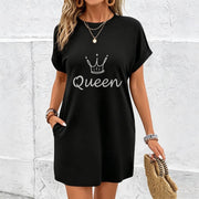 White Nightgown & Lounge Dress Cotton T-Shirt in Black