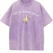 Off to Watch Soccer Goose vintage washed oversized T-shirt in Purple