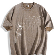 Dandelion Seeds Vintage Washed T-Shirt in Brown