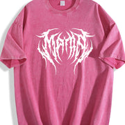 Mama Metal Font Vintage Washed T-Shirt in Red