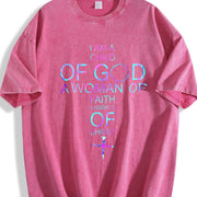 Christian Faith I Am a Child of God vintage washed oversized T-shirt in Red
