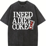 1 Retro with the Words 'I Need a Diet Choke' Vintage Washed T-Shirt in Black