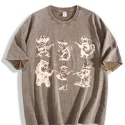 Animal Musicians 90s Vintage Washed T-Shirt in Brown