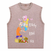 Edd N Eddy Stack Vintage Washed Tank Top in Brown