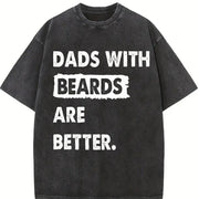 Dads with Beards Are Better Vintage Washed T-Shirt in Black