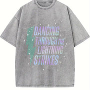 Opalite Showgirl Dancing Through The Lightning Strikes vintage washed oversized T-shirt in Gray