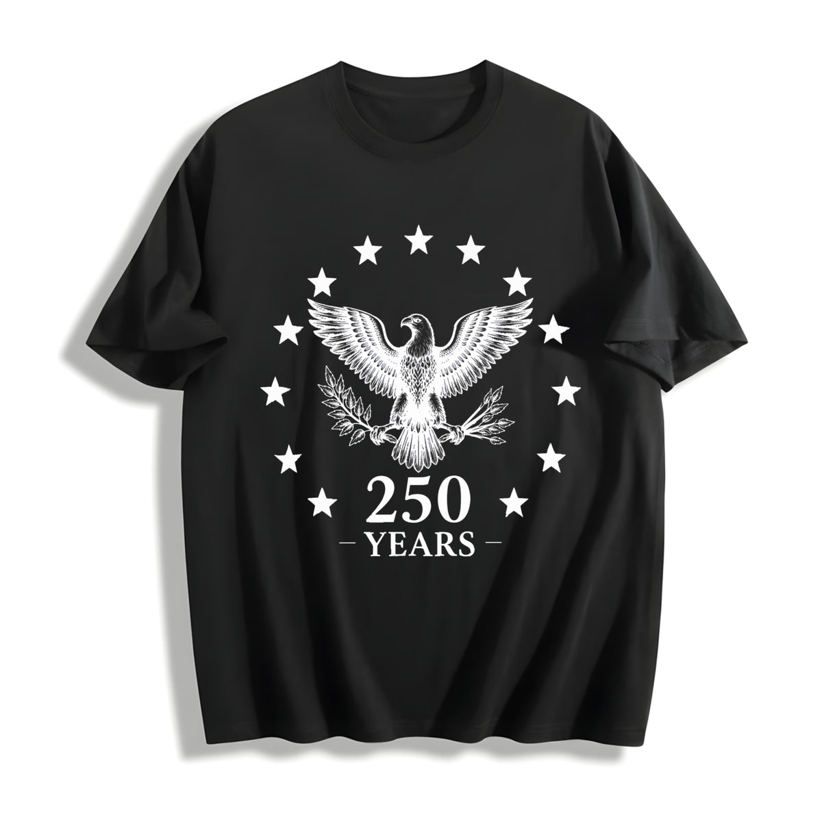 250th America Anniversary Cotton T-Shirt in Black
