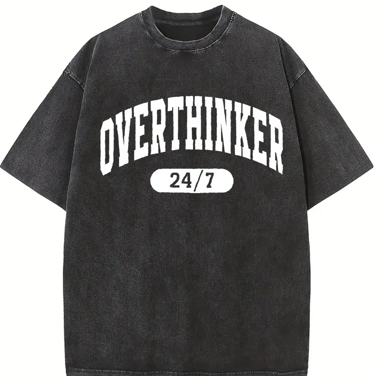Overthinker Overthinking Vintage Washed T-Shirt in Black