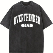 Overthinker Overthinking Vintage Washed T-Shirt in Black