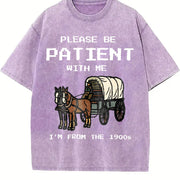 Please Be Patient With Me I'm From The 1900s 1900s vintage washed oversized T-shirt in Purple