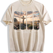 New Morning Mercies Lamentations 3:23 Vintage Washed T-Shirt in Beige