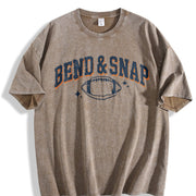 Retro Football Bend and Snap Football Sports Season Vintage Washed T-Shirt in Brown