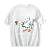 St Patricks Day Goose Cotton T-Shirt in White