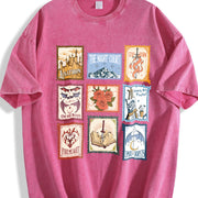 SJM Books Stamp Acotar Tog Crescent City for Bookish Fan Vintage Washed T-Shirt in Red