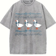 1980s Blue Ribbon Goose With Hearts Ugly Duck vintage washed oversized T-shirt in Gray