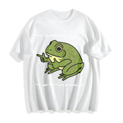 Frog Me No Problemo Narrator: but It Was All Problemo Cotton T-Shirt in White