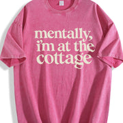 Mentally I'm At the Cottage Heated Rivalry Reader vintage washed oversized T-shirt in Red