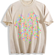 Lucky Charms Four-Leaf Clover vintage washed oversized T-shirt in Beige