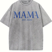 Personalized Grandma and Grandpa Vintage Washed T-Shirt in Gray
