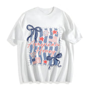 American Honey Coquette 4th of July Cotton T-Shirt in White