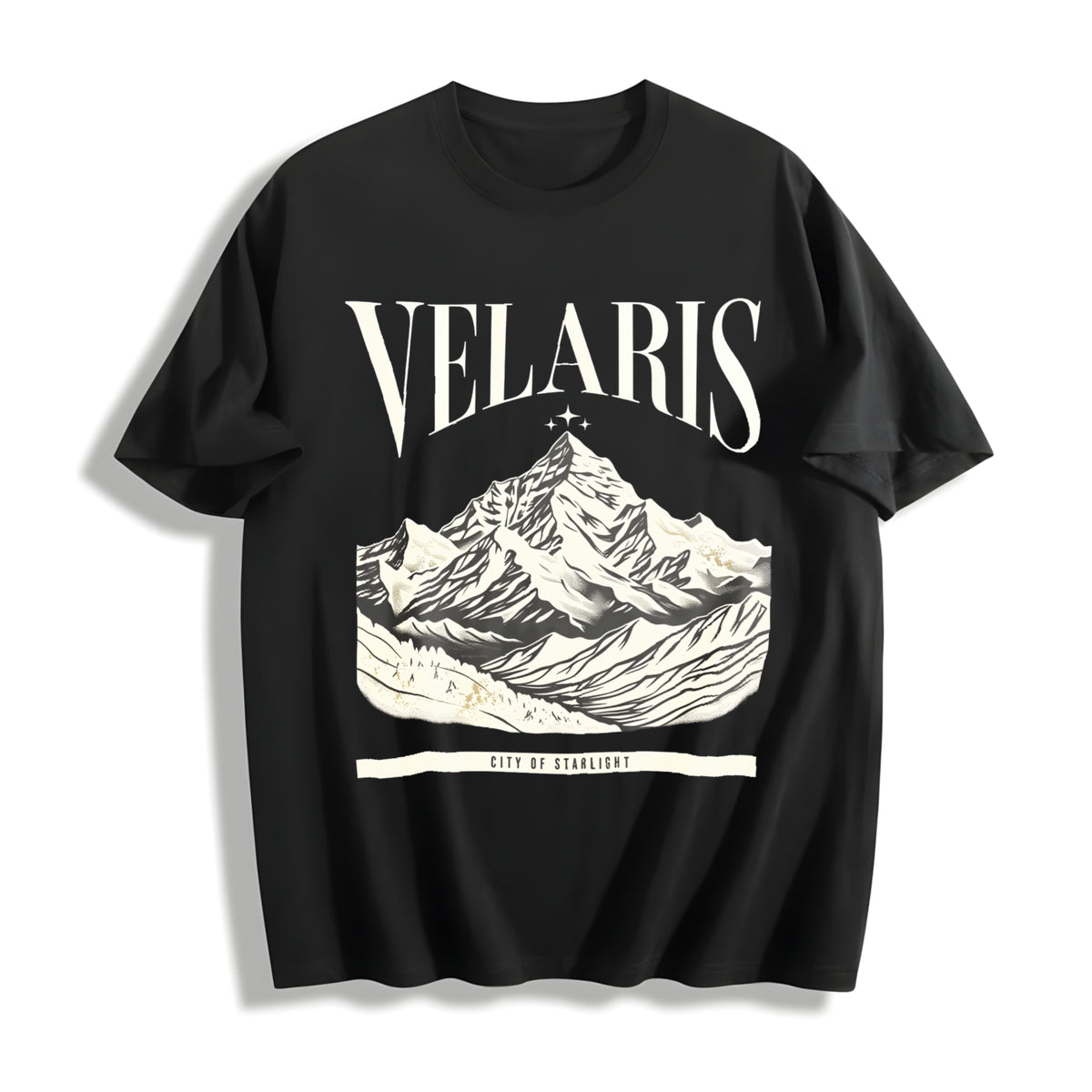Retro Velaris Bookish Cotton T-Shirt in Black