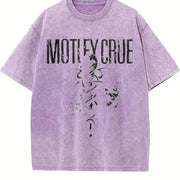 MOTLEY CRUE DR FEELGOOD Grunge Album Rock Lover vintage washed oversized T-shirt in Purple