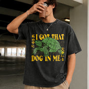 Turtle I Got That Dog in Me Vintage Washed T-Shirt in Black