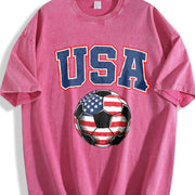 USA Soccer Vintage Washed T-Shirt in Red