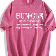 Huncle Uncles Fun Saying Vintage Washed T-Shirt in Red
