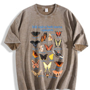 Lepidoptera Field Guide 90s Vintage Washed T-Shirt in Brown
