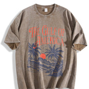 The Gulf of America Coastal Scene vintage washed oversized T-shirt in Brown