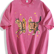 Cool Cat Y2K Harajuku Vintage Washed T-Shirt in Red